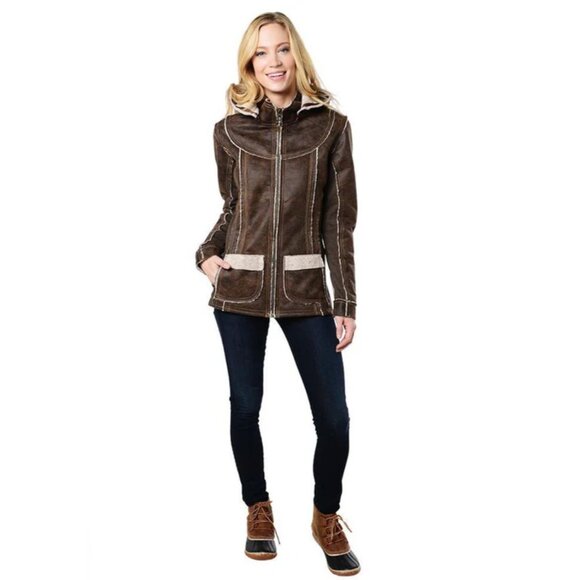 NWT Kuhl Dani Sherpa Lined Jacket Brown MSRP$299 Brown Women's Small - Picture 12 of 14